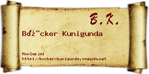 Böcker Kunigunda névjegykártya